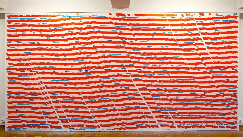 Oleksiy Koval, "Bazar", 2014, tape and ink on wall. Photo © Klaus Mauz