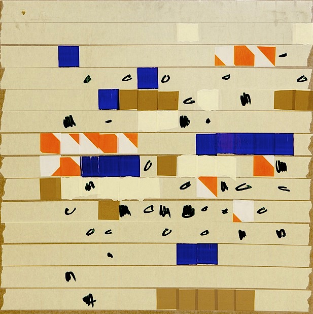 Oleksiy Koval, “4WD+1”, 2014, 75 x 70 cm, marker, tape on MDF. Photo © Klaus Mauz