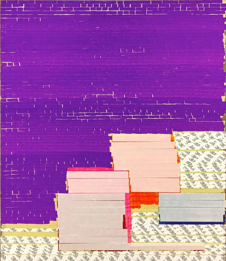 Funktor Oleksiy Koval, 2017 70 x 60 cm, tape, marker on MDF