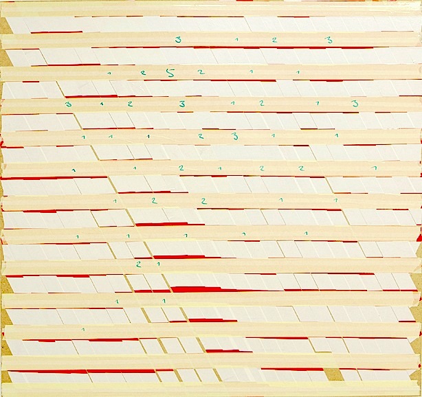 Oleksiy Koval, “GAU”, 2014, 130 x 140 cm, marker, tape on MDF. Photo © Klaus Mauz