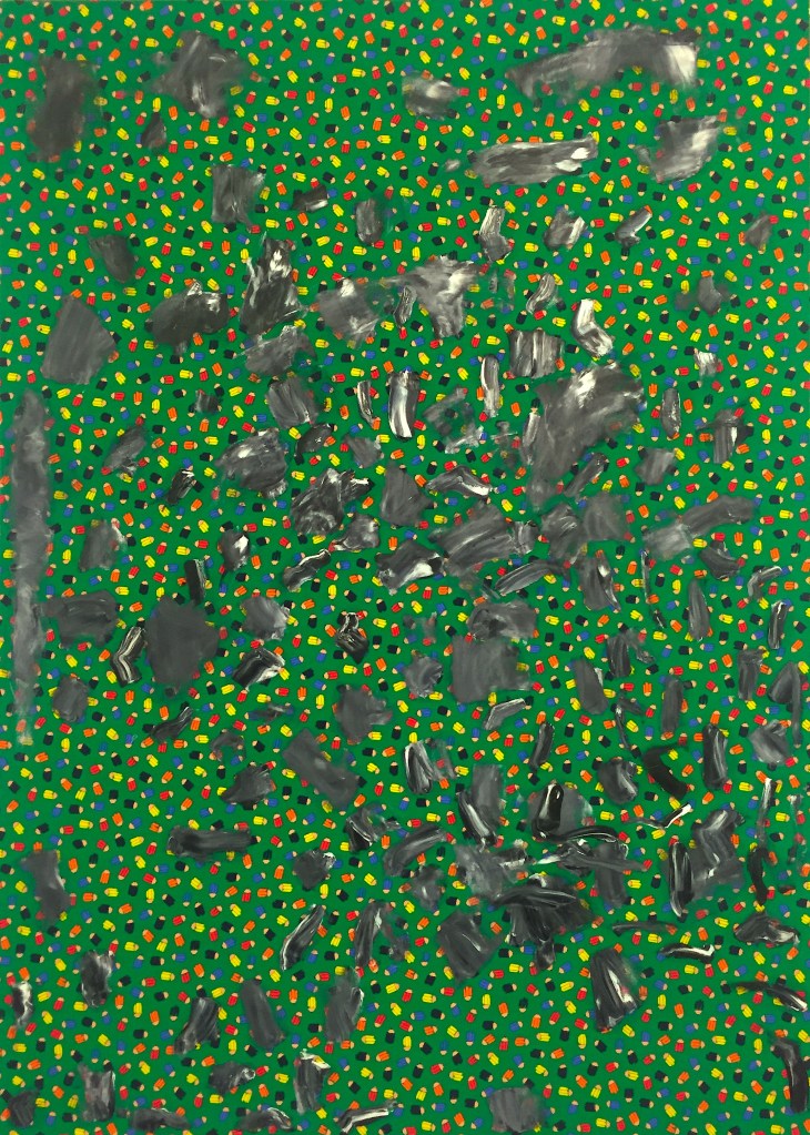 Oleksiy Koval, “Grischuk - Eljanov”, 2015, 140 x 100 cm, oil on cotton