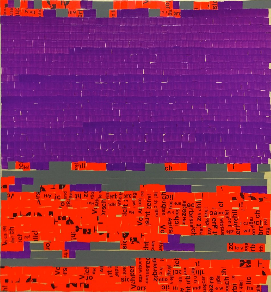 Oleksiy Koval, 'H', 2016 65 x 60 cm, adhesive foil, tape, marker on FPY. Photo © Rhythm Section