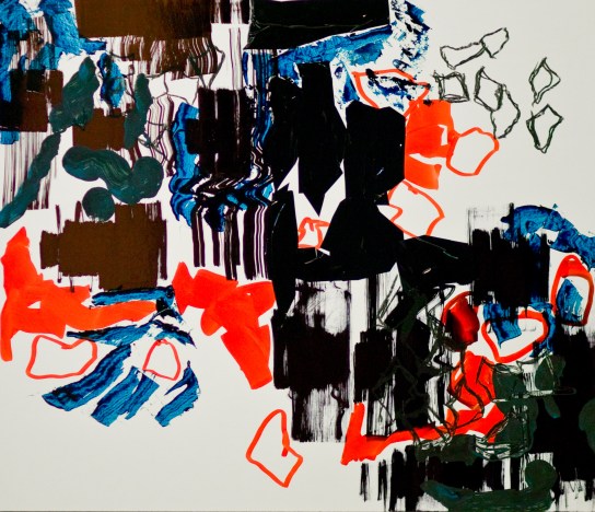 The Beautiful Formula Collective-WESTPOL Leipzig "Gnade" Mixed Media auf FPY, 60 x 70 cm, 2012. Daniel Geiger, Oleksiy Koval, Kuros Nekouian, Stefan Schessl, Veronika Wenger, Pascal Worsch. Photo © Ronny Waleska