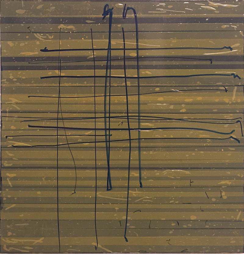 Oleksiy Koval, “Melancholiker”, 2015, 70 x 65 cm, marker, tape on FPY