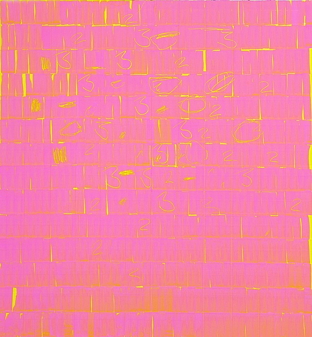 Oleksiy Koval, “RM 6”, 2014, 70 x 60 cm, marker, tape on MDF. Photo © Klaus Mauz