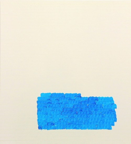 Oleksiy Koval, “Schar”, 2012, 55 x 50 cm, marker, packing tape on polyester, private collection, Starnberg. Photo © Klaus Mauz