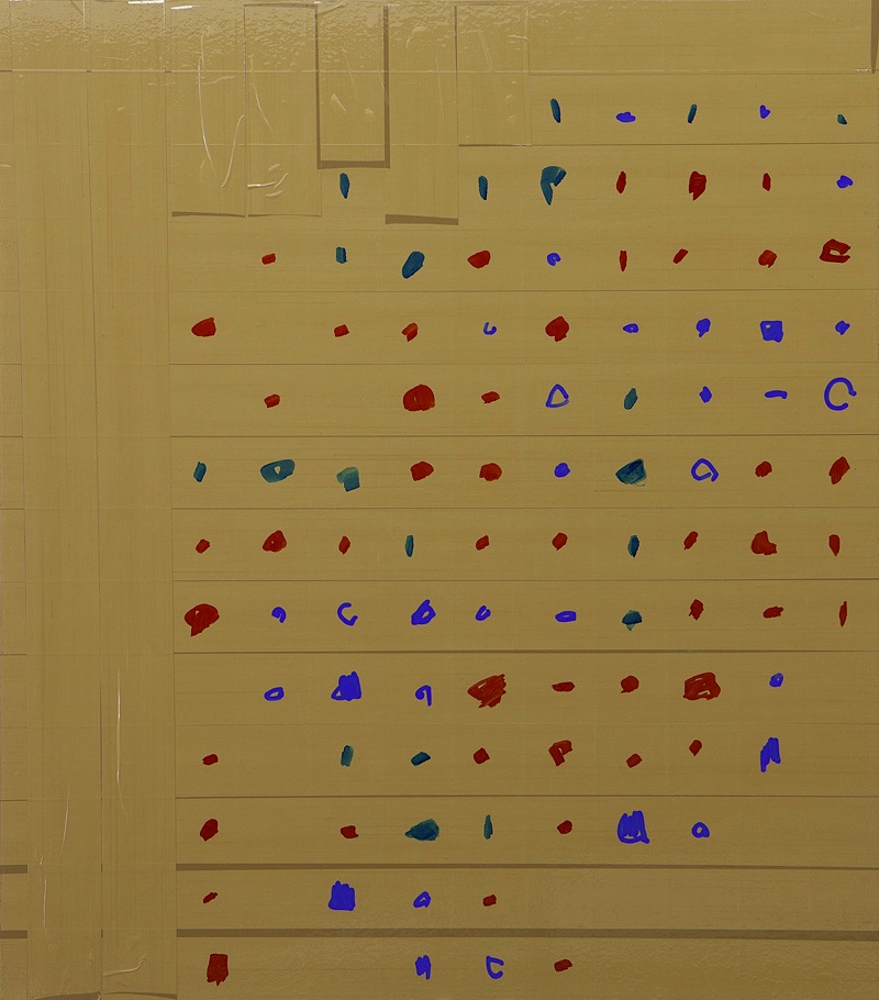 Oleksiy Koval, “Stalker”, 2013, 70 x 60 cm, marker, tape on MDF. Photo © Klaus Mauz