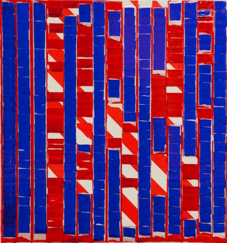 Oleksiy Koval, “Sublunare Welt”, 2014, 80 x 70 cm, tape and ink on MDF. Photo © Klaus Mauz