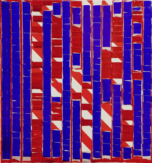 Oleksiy Koval, “Sublunare Welt”, 2014, 80 x 70 cm, tape and ink on MDF. Photo © Klaus Mauz