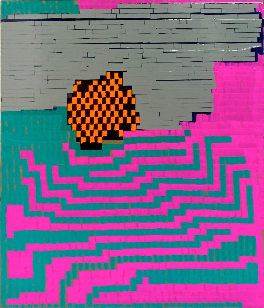 Tohuwabohu Oleksiy Koval, 2017 70 x 60 cm, tape, ink, marker on FPY