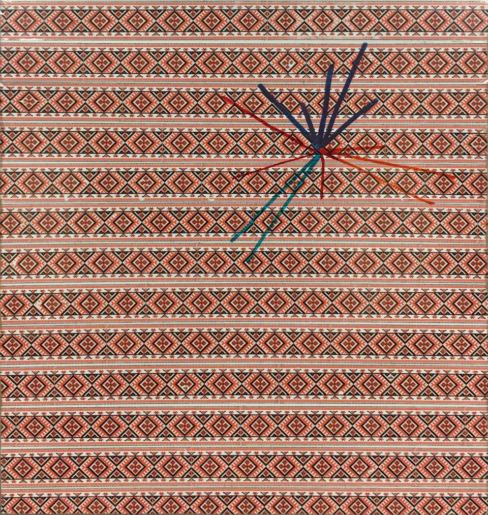 Untitled M2 Oleksiy Koval, 2016 65 x 60 cm, tape, marker on MDF