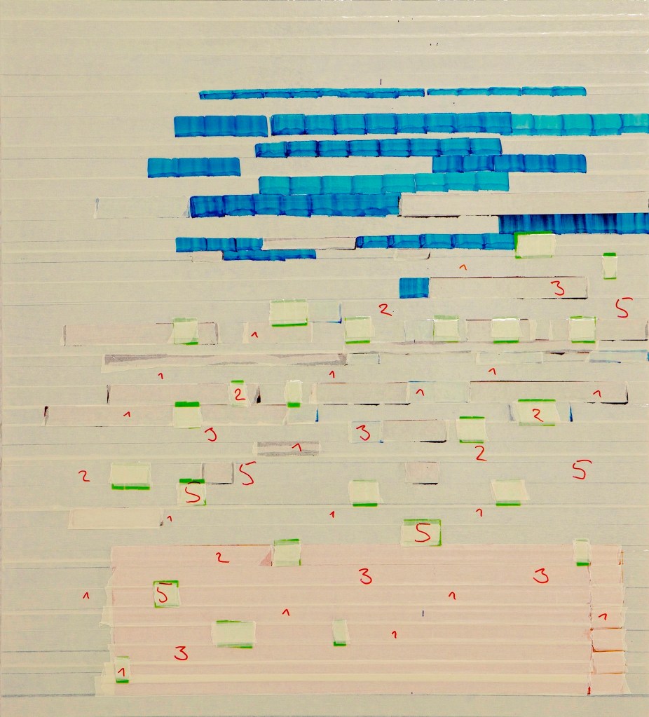 Untitled Oleksiy Koval, 2014 70 x 60 cm, tape and ink on MDF Photo © Klaus Mauz