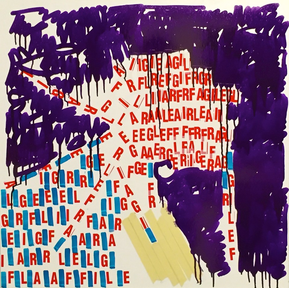 Oleksiy Koval, “Untitled (Schar)”, 2015, 65 x 65 cm, marker, tape on FPY.