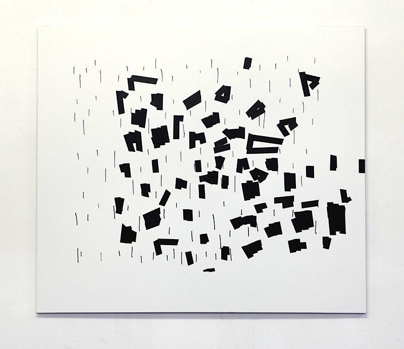 Oleksiy Koval, “Zebra”, 2013, 70 x 80 cm, marker, electrical tape on FPY. Photo © Klaus Mauz