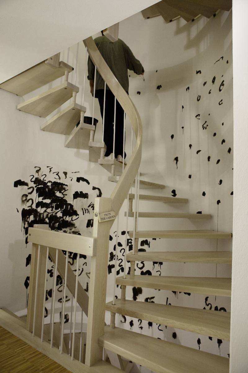 Oleksiy Koval, “Die Treppe”, 2012, ink on wall, private house, Starnberg. Photo © Klaus Mauz