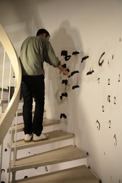 Oleksiy Koval, “Die Treppe”, 2012, ink on wall, private collection, Starnberg. Photo © Klaus Mauz