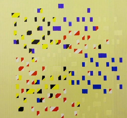 Oleksiy Koval, “11123”, 2013, 130 x 140 cm, marker, tape on MDF. Photo © Klaus Mauz