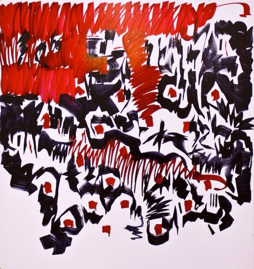 Oleksiy Koval, Kuros Nekouian, "GAU", 2013, marker on FPY, 130 x 120 cm, collection of the Hubei Institute of Fine Arts