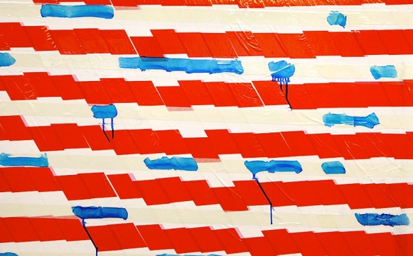 Oleksiy Koval, "Bazar", 2014, tape and ink on wall. Photo © Klaus Mauz