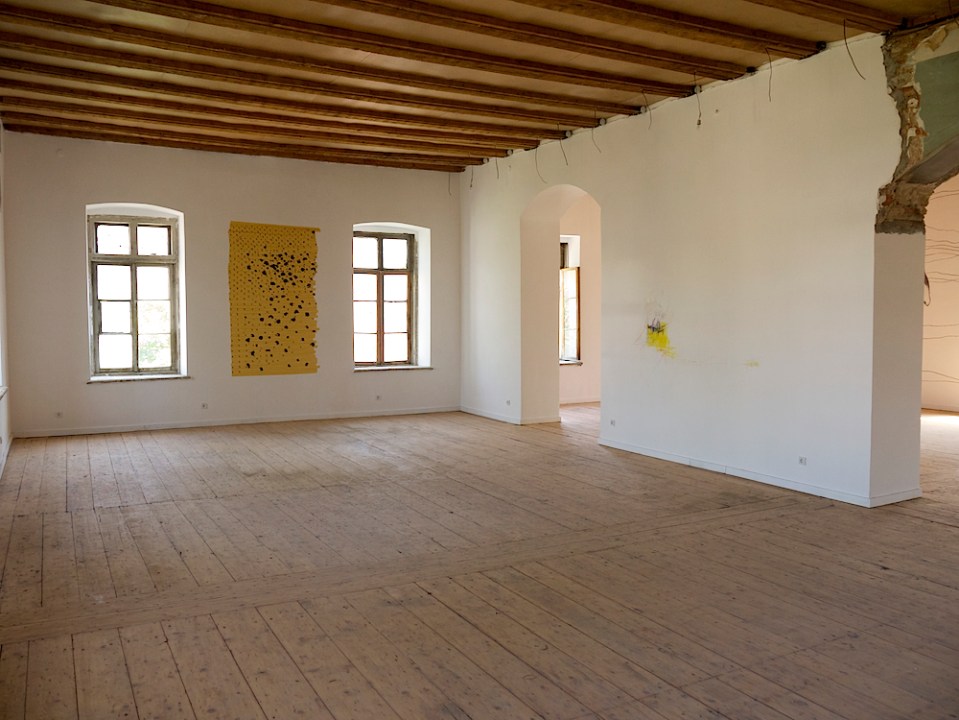 Oleksiy Koval, “Surrogate”, 2014, ink, marker, tape on the wall. Photo © Michael Hofstetter