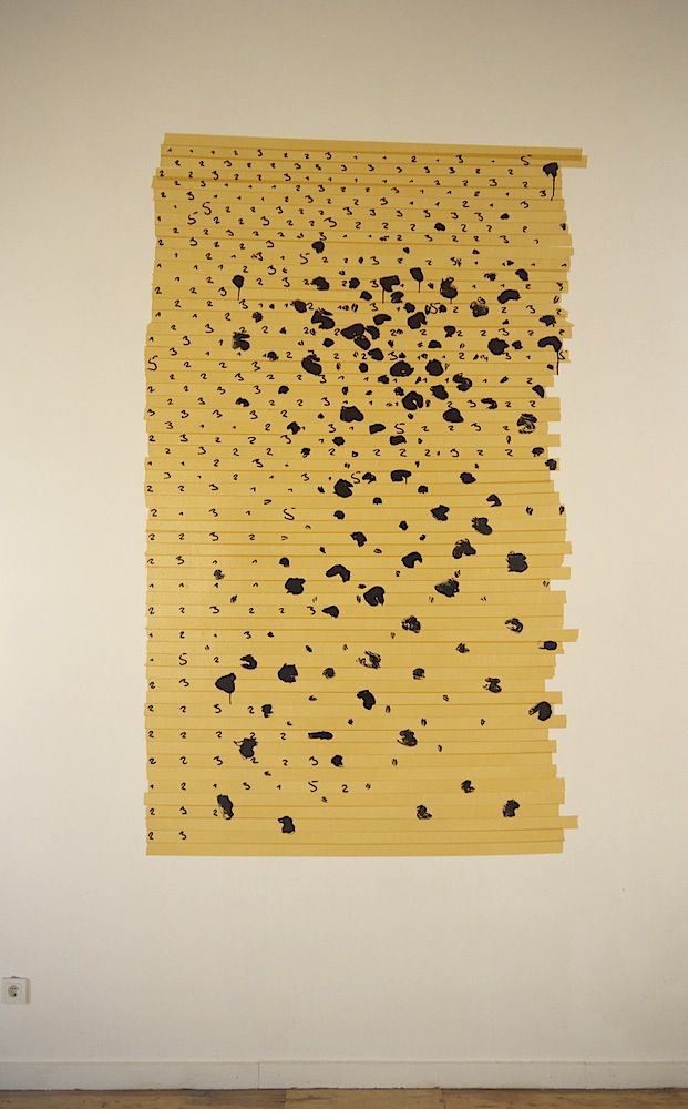 Oleksiy Koval, “Surrogate”, 2014, ink, marker, tape on the wall. Photo © Michael Hofstetter