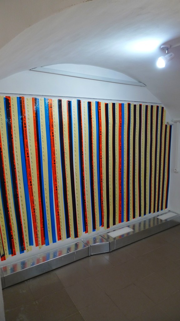 Oleksiy Koval, “Tlo”(Detail), 2015, 180 x 300 cm, tape, marker on wall. Museum of Odessa Modern Art. Photo © Daniel Geiger