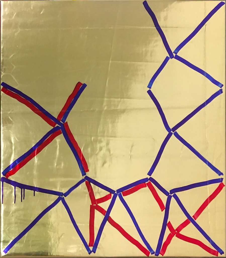 Stalker Oleksiy Koval, 2018 79 x 73 cm, ink, marker on pleather