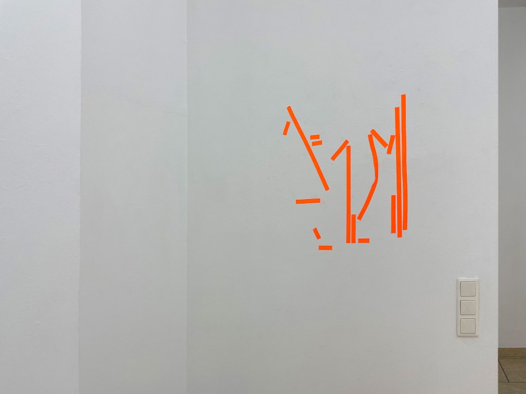 DrDDr composition by Thomas Rieger
The Beautiful Formula Collective
Karina Bugayova, Daniel Geiger, Oleksiy Koval, Thomas Rieger, Veronika Wenger, Michael Wright
Tape on wall, ep.contemporary Berlin, 2022