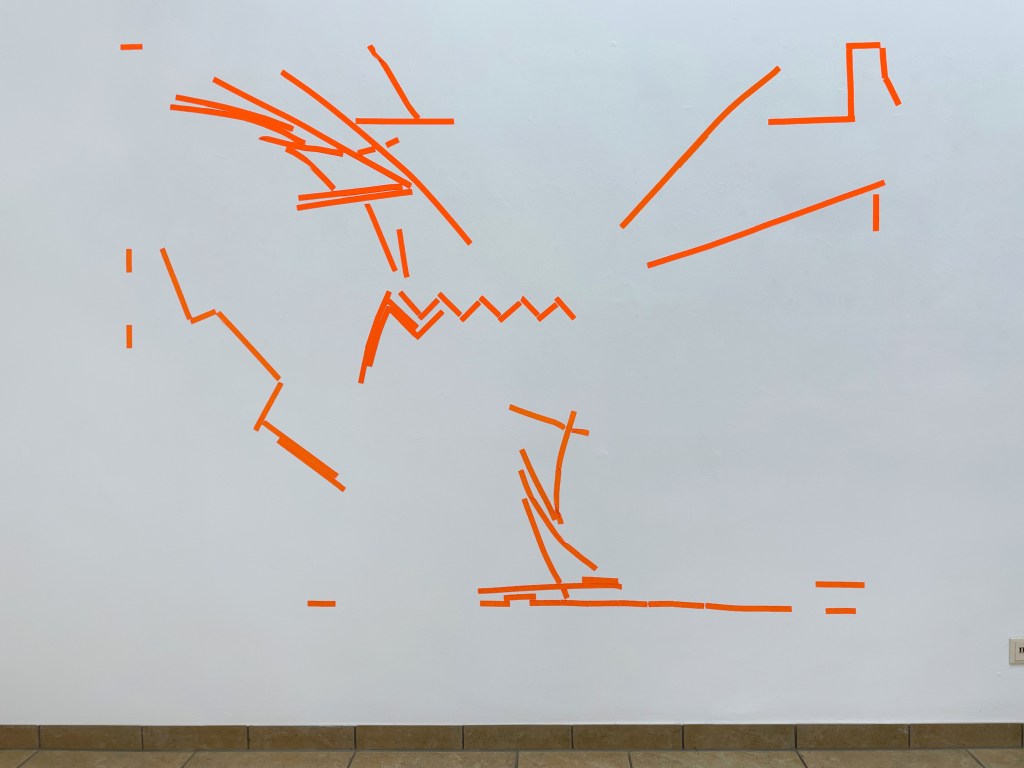 Epigonal composition by Daniel Geiger
The Beautiful Formula Collective
Karina Bugayova, Daniel Geiger, Oleksiy Koval, Thomas Rieger, Veronika Wenger, Michael Wright
Tape on wall, ep.contemporary Berlin, 2022