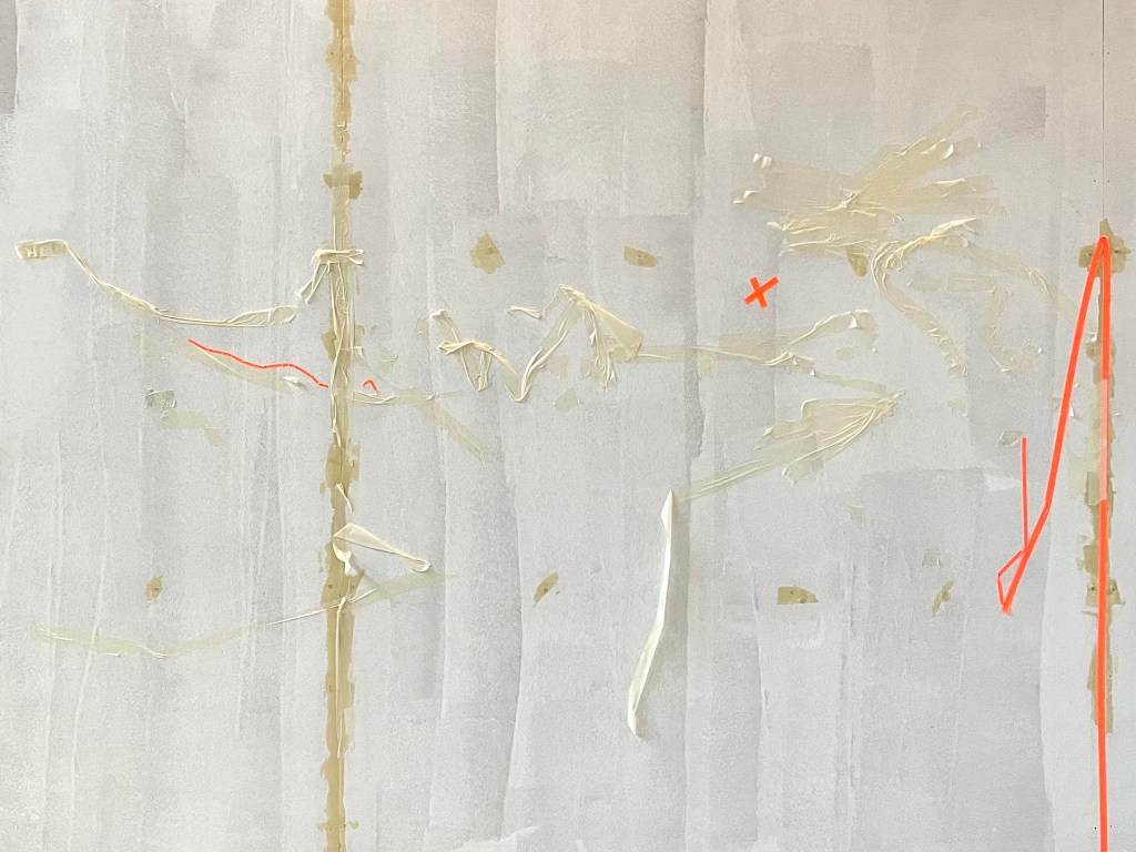 GAU (Detail) composition by Oleksiy Koval
The Beautiful Formula Collective
Daniel Geiger, Oleksiy Koval, Thomas Rieger, Veronika Wenger, Michael Wright
370 x 400 cm, tape, projection on wall
Photo: Özcan Yaman. Feshane, Istanbul 2023
