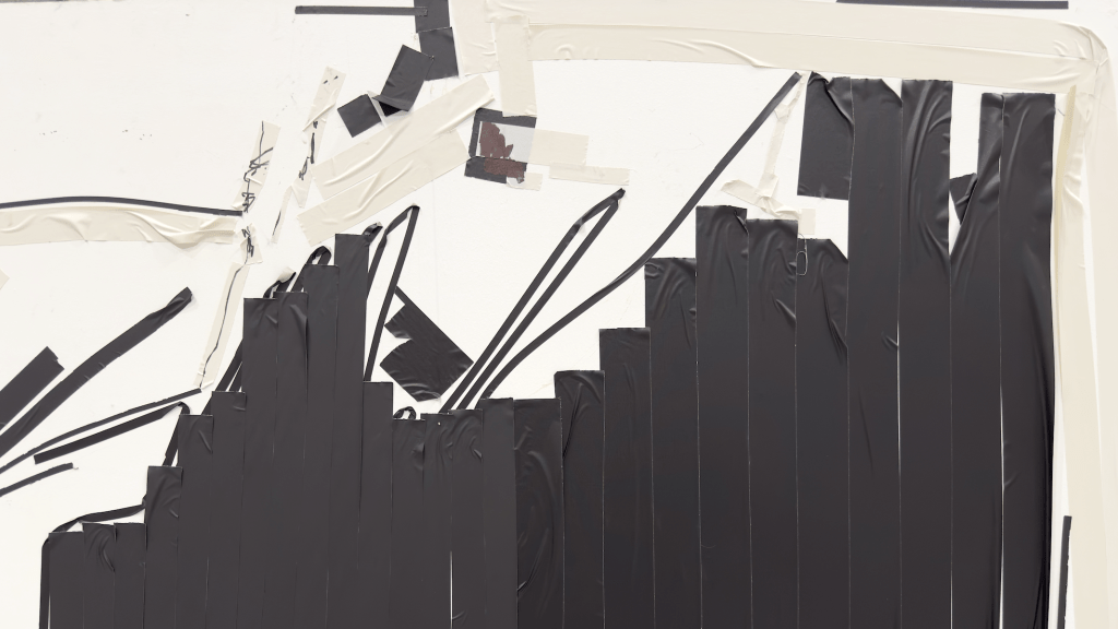 Fliege (Detail) composition by Oleksiy Koval
The Beautiful Formula Collective
Daniel Geiger, Oleksiy Koval, Thomas Rieger, Marie Lou Strauß, Veronika Wenger, Michael Wright
250 x 500 cm, tape, marker on wall
Platforms Project Athens 2025
Photo: rhythmsection.de