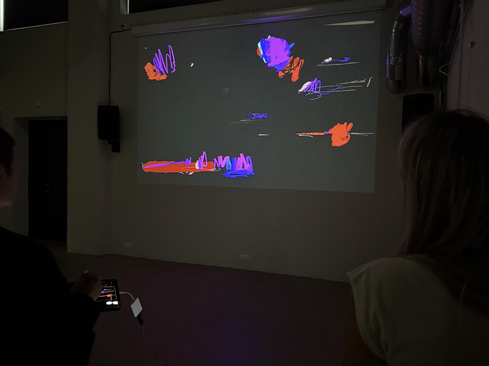 Rauasõnad (Symphony IV)
The Beautiful Formula Trio
Veronika Wenger, Mariliis Haljasorg, Oleksiy Koval
4K projection, ARS Project Space, Tallinn 2026
Photo: rhythmsection.de